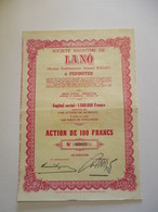 Société Anonyme De Lano à Pépinster - Action De 100 Francs - Textiel