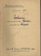 CHAMPIGNY LA FUTELAYE 1938 ACTE D ECHANGE DE TERRES Mr VERDET À LEGRAS  15 PAGES : - Manuscripts
