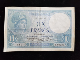 Billet De 10 Francs Minerve ;1939 E.68235 - 10 F 1916-1942 ''Minerve''
