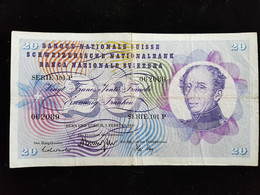 Billet De 20 Francs Suisse ;1974 Serie 101 P - Zwitserland