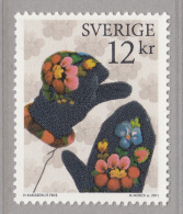 Sweden 2011 MNH 12k Flowered Mittens - Patterned - Neufs