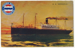 S.S. " Mongolia " Paquebot Ship Pacific Mail Steamship Co. - Mongolei