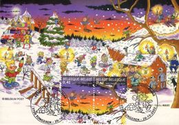 BELGIQUE 3094 3095 FDC TONGEREN 1er Jour Studio Max ! Noël Kerstmis Navidad Christmas Natale Weihnachten Sapin - Bandes Dessinées