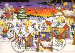 BELGIQUE 3096 3101 FDC TONGEREN 1er Jour Studio Max ! Noël Kerstmis Navidad Christmas Natale Weihnachten Sapin - Bandes Dessinées