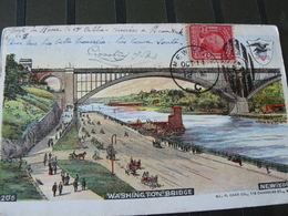 1906.BEAUTIFUL AND OLD  POSTALCARD OF WASHINGTON  BRIDGE IN NEW YORK...GO TO FRANCE..//..ANTICA E BELLA CARTOLINA DI N.Y - Ponts & Tunnels