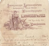 Facture Imprimerie Lithographie Mousset à Bruxelles - Imprimerie & Papeterie