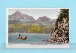 WALLENSEE Heute WALENSEE → Mann Mit Ruderboot Vor Dem Mürtschenstock, Ca.1900 - Other & Unclassified