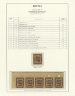 **/O Brunei: 1947-1999 Specialized Collection Of Mint And Used Stamps, Blocks Of Four, Plate Blocks And L - Brunei (1984-...)