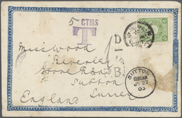 Br/ Japan: 1904/58, Covers/used Ppc (8) Inc. 1903 Taxed Usage To GB, Marunouchi Hotel Cover, Ca. 1930 Re - Autres & Non Classés