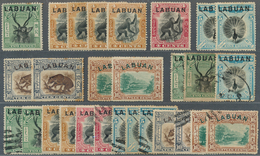 */O Labuan: 1897/1904, Mint And Used Lot Of 52 Overprint Stamps. - Altri & Non Classificati