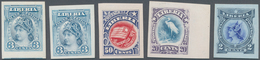 (*) Liberia: 1903/1906. Lot Of 32 Proofs On Ungummed Cardboard. - Liberia