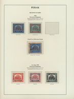**/O Malaiische Staaten - Perak: 1892-1986 Specialized Collection Of Mint And Used Stamps, Blocks Of Four - Perak