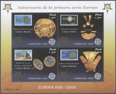 ** Peru: 2006, "Europa Stamps, 50th Anniversary". Lot Of 1,000 Souvenir Sheets, Mint, NH. Postage Price - Peru