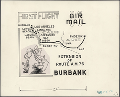 Vereinigte Staaten Von Amerika - Besonderheiten: 1950: AIRMAIL Artwork For Route AM-76 First Flight - Altri & Non Classificati