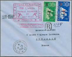 Übersee: 1940-55, 27 Air Mail Covers And First Flights From Overseas, St. Pierre, Suriname, Libya, C - Autres & Non Classés