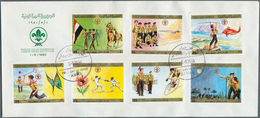 Br Thematik: Pfadfinder / Boy Scouts: 1980. Jemen BOY SCOUT ISSUE (Sc #367/70, #C56/58). Lot Containing - Autres & Non Classés