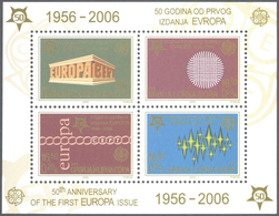 ** Jugoslawien: 2006, "50 Jahre Europamarken". Lot Von 1.000 Sätzen In Bogen Und 1.000 Blockgarnituren - Lettres & Documents