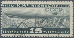 O Sowjetunion: 1932, Zeppelin StTdr. 15 K Blue-black With Scarce Perforation 10½, Neat Canceled. Beaut - Lettres & Documents