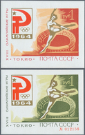 ** Sowjetunion: 1964, Olympic Games Tokyo Miniature Sheet With Olive-green Background And Numbered And - Lettres & Documents