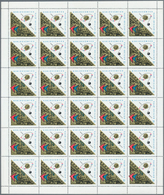 ** Sowjetunion: 1966, 10 K "Cosmonauts-Day" Complete Sheet Of 30 Items With Double Varieties: Gold Colo - Covers & Documents