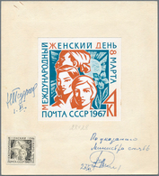 Sowjetunion: 1967, International Women's Day, Unissued Design With Unissued Photoproof. Actual Stamp - Lettres & Documents