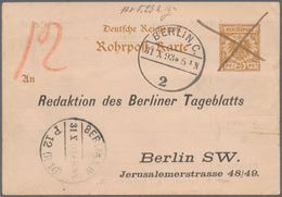 GA/Br Deutschland: 1885/1961: BERLINE ROHRPOST, 93 Belege Meist Rohrpostganzsachen Aus Der Klassischen Per - Verzamelingen