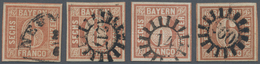 O Bayern - Marken Und Briefe: 1849, 6 Kr. Dkl'braunorange, Platte I (Mi.-Nr. 4 I), Elf Gestempelte Wer - Autres & Non Classés