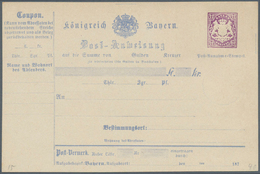 GA Bayern - Ganzsachen: 1870/1920 (ca.), Partie Von Ca. 75 Gebrauchten Und Ungebrauchten Ganzsachen, Da - Andere & Zonder Classificatie