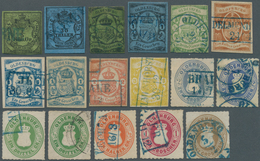 O Oldenburg - Marken Und Briefe: 1852/1867, Sammlung Von 17 Marken Auf Steckkarte, Einzelne Teils Höhe - Oldenburg