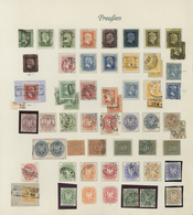 O/*/Brfst Preußen - Marken Und Briefe: 1850/1867, Meist Gestempelte Sammlung Von 58 Marken Auf Altem Albumblat - Autres & Non Classés