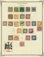O/* Württemberg - Marken Und Briefe: 1851/1920, Meist Gestempelte Sammlung Auf Vordrucken, Unterschiedli - Altri & Non Classificati
