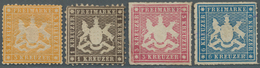 (*)/* Württemberg - Marken Und Briefe: 1860/1865, Lot Von Vier Ungebrauchten Marken, Je Beanstandungen: Mi - Other & Unclassified