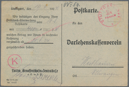 Br/GA Württemberg - Stempel: FRANCO-STEMPEL: 1898/1948, Sammlung Von Ca. 100 Belegen Von Stuttgart, Cannst - Autres & Non Classés