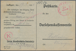 Br/GA Württemberg - Stempel: FRANCO-STEMPEL: 1898/1948, Sammlung Von Ca. 100 Belegen Von Stuttgart, Cannst - Sonstige & Ohne Zuordnung