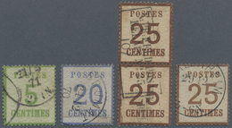 O Elsass-Lothringen - Marken Und Briefe: 1870/1871, Lot Von Fünf Gestempelten Werten: MiNr. 4 II (600, - Autres & Non Classés
