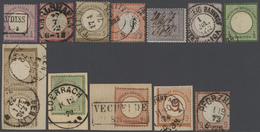 */O/Brfst Deutsches Reich - Brustschild: 1872/1874, Posten Auf Steckalbenseiten Ohne Nr. 24 Und Nr. 28 Nur Ung - Unused Stamps