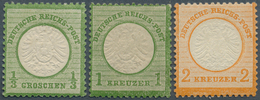 * Deutsches Reich - Brustschild: 1872, Ungebraucht Partie Von 14 Werten Großer Schild, Dabei 1/3 Gr. I - Unused Stamps