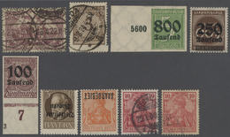 **/*/O Deutsches Reich - Inflation: Ab 1918. Interessantes Lot Mit "2,50 M Einigkeit", Gest. (Mi. 115d, Gep - Briefe U. Dokumente