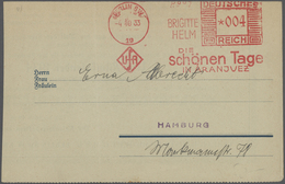 Br Deutsches Reich - 3. Reich: FILM: 1933/1943, 7 Freistempler-Briefe Mit Werbung Für Die Filme "IMMENS - Unused Stamps