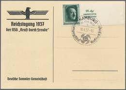 Br Deutsches Reich - 3. Reich: 1937, Sonderkarte "Reichstagung 1937 Der NSG Kraft Durch Freude", Rs. Fo - Ongebruikt