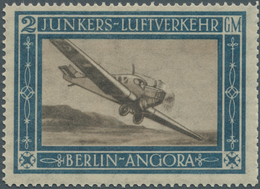 **/Br Deutsches Reich - Halbamtliche Flugmarken: 1924/1933, Lot Mit Zwei Marken: 2 GM Junkers-Marke 1924 P - Luchtpost & Zeppelin
