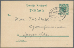 GA Deutsches Reich - Ganzsachen: 1890/1897, Bestand Von Ca. 290 Gebrauchten Ganzsachenkarten 5 Pfg. Kro - Autres & Non Classés