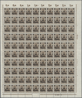 **/* Deutsche Post In China: 1919, Kompletter Bogen Kriegsdruck 1 C. Auf 3 Pfg. Dunkelolivbraun (Mi.-Nr. - Deutsche Post In China