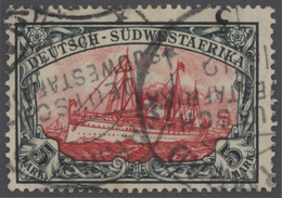 O/* Deutsche Kolonien: Ab 1893. Lot Mit DEUTSCH-SWA: 2x 5 Mark Schiffstype (Mi.-Nr 32 Aa), Beide Gest. ( - Autres & Non Classés
