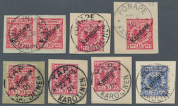 Brfst Deutsche Kolonien - Karolinen: 1899/1901, Diagonaler Aufdruck, Lot Von Acht Werten (7mal 10 Pfg. Und - Carolines