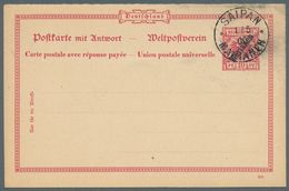 GA Deutsche Kolonien - Karolinen - Ganzsachen: 1899, 35x 10 Pf Fragekarten Mit Blanco-Stempel „SAIPAN 1 - Isole Caroline