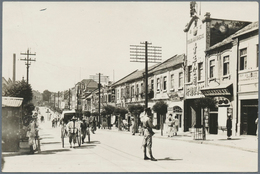 Deutsche Kolonien - Kiautschou: 1914, Vier Private Original-Fotos Von Tsingtau Mit U.a. Zwei Straßen - Kiautchou