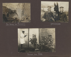 Deutsche Besetzung I. WK: Besonderheiten:  1914/1918: Fotoalbum 1. Weltkrieg, 207 Fotos Eingeklebt U - Besetzungen 1914-18