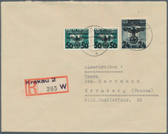 Br Deutsche Besetzung II. WK: 1939/1943, Partie Von 46 Philatelistischen Belegen Mit Dekorativen Franka - Occupation 1938-45