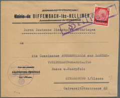 Br Dt. Besetzung II WK - Elsass: 1940/1944, ELSASS-LOTHRINGEN, Ca. 60 Belege Und Ca. 10 Briefstücke, Fa - Besetzungen 1938-45